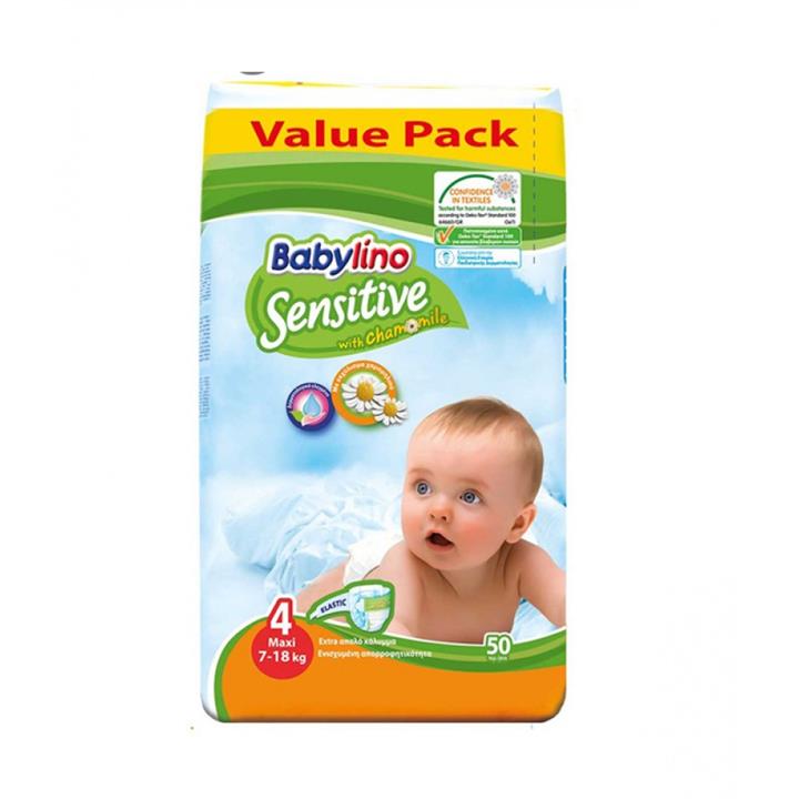 پوشک سنسیتیو سایز 4 (50 عددی) مدل Value Pack بیبی لینو Babylino Baby Lino Value Pack Size 4 Diaper Pack of 50